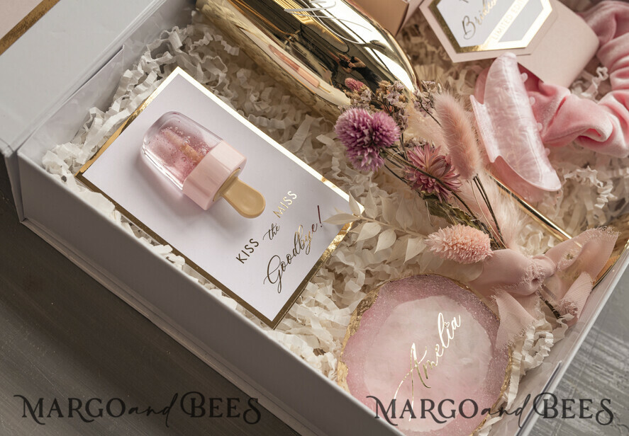 Brautjungfer/Trauzeuge Box Brautjungfern Vorschlagsbox Personalisierte Brautjungfern-Antrag-Box mit Robe, vollständige Trauzeugin-Box, Blush Will You Be My Bridesmaid-Set