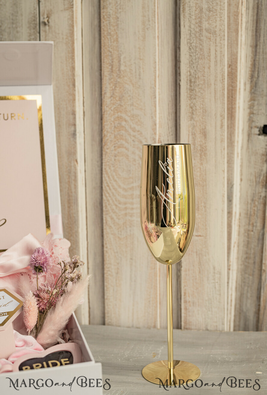 Brautjungfer/Trauzeuge Box Brautjungfern Vorschlagsbox Personalisierte Brautjungfer Vorschlagsbox mit Robe, komplette Trauzeugin-Box, Blush Wirst du meine Brautjungfer Box-Set