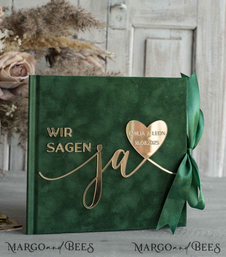 HOCHZEITS-GÄSTEBÜCHER Hochzeitsgästebuch Hochzeitsfoto-Gästebuch Polaroid Gold Acryl Hochzeitsgästebuch mit Fragen Personalisiertes Schilderset Samtweißes Sofort-Fotobuch Boho Elegant Instax Hochzeitsfoto-Gästebuch