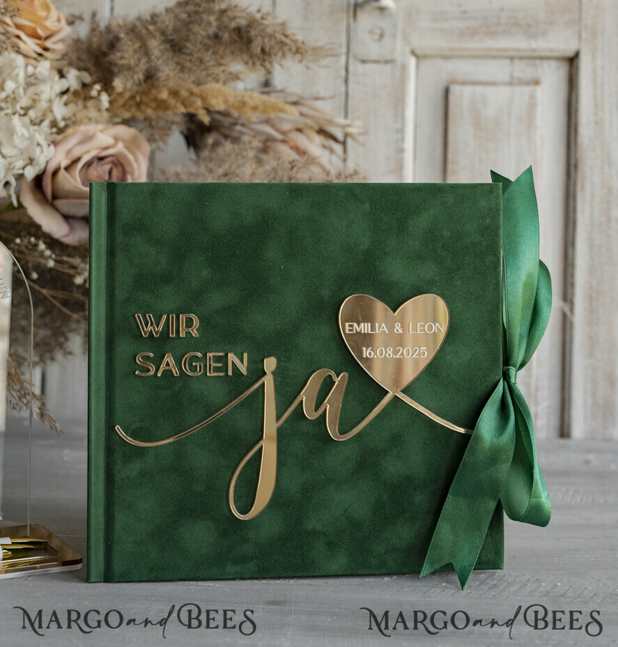 HOCHZEITS-GÄSTEBÜCHER Hochzeitsgästebuch Hochzeitsfoto-Gästebuch Polaroid Gold Acryl Hochzeitsgästebuch mit Fragen Personalisiertes Schilderset Samtweißes Sofort-Fotobuch Boho Elegant Instax Hochzeitsfoto-Gästebuch