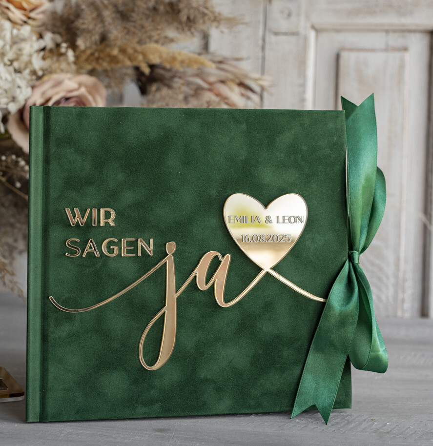 HOCHZEITS-GÄSTEBÜCHER Hochzeitsgästebuch Hochzeitsfoto-Gästebuch Polaroid Gold Acryl Hochzeitsgästebuch mit Fragen Personalisiertes Schilderset Samtweißes Sofort-Fotobuch Boho Elegant Instax Hochzeitsfoto-Gästebuch