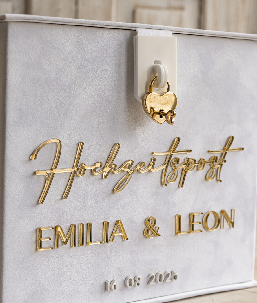  CARD BOXES hochzeitPOst Briefbox hochzeitPOst Briefbox, Spardose aus Samt für Hochzeiten, weißer Samt