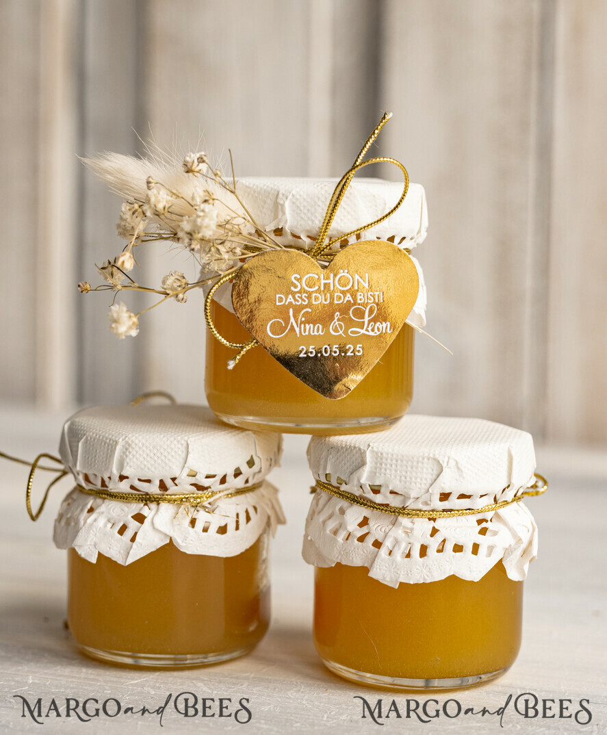 HOCHZEITSGESCHENKE Gastgeschenke Hochzeit Gastgeschenke Hochzeit Honig, Honiggeschenkglas mit Honig, handgemachte Gastgeschenke zur Hochzeit
