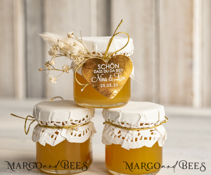 HOCHZEITSGESCHENKE Gastgeschenke Hochzeit Gastgeschenke Hochzeit Honig, Honiggeschenkglas mit Honig, handgemachte Gastgeschenke zur Hochzeit