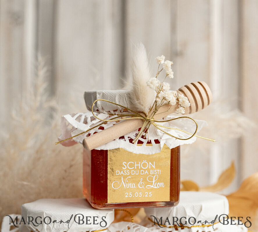 HOCHZEITSGESCHENKE Gastgeschenke Hochzeit Gastgeschenke Hochzeit Honig, Honiggeschenkglas mit Honig, handgemachte Gastgeschenke zur Hochzeit