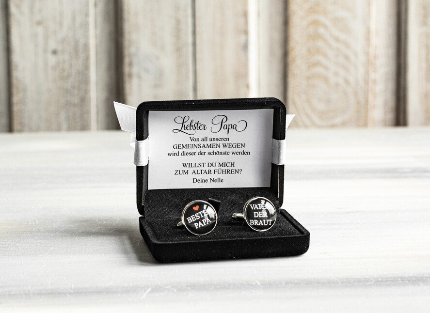 Geschenk für die Eltern Papa, willst du mich zum Altar führen? Manschettenknöpfe Vater der Braut