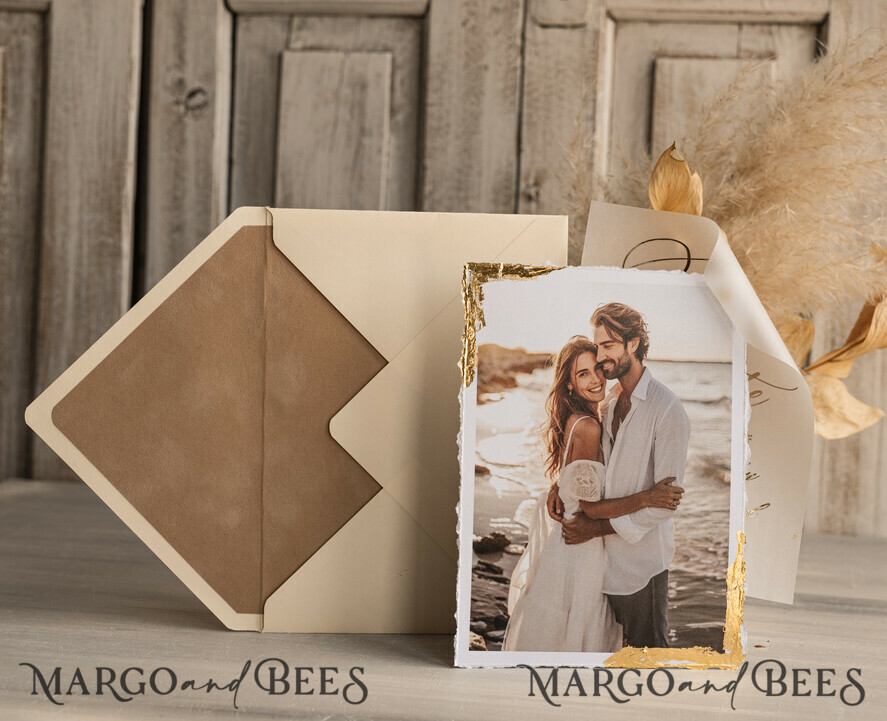 SAVE THE DATES photo vellum plexi   Save the Date Cards with Photo, Vellum Golden Save Our Dates with Photo 