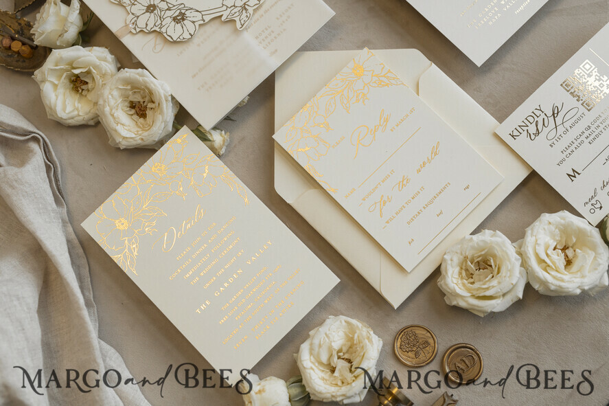 WEDDING INVITATIONS whimsical boho invites Vintage Floral Crest Monogram Blush Wedding Invitation with chiffon torn bow,  French Provence Garden Elegant Floral Wedding Invitation suite Deckled Torn edges , Elegant Toile de Jouy & Baroque Invitation set 
