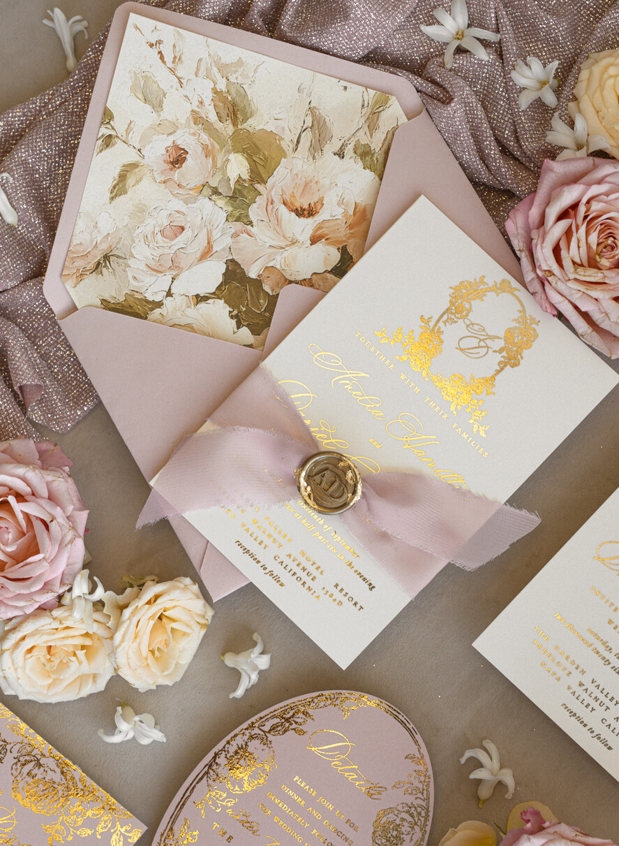 WEDDING INVITATIONS Vintage Baroque Vintage Baroque Wedding Invitation suite  Beige Golden Fine art Roses Wedding Invitations with rsvp Victorian wedding crest Chinoiserie Invites Royal Ornamental frame