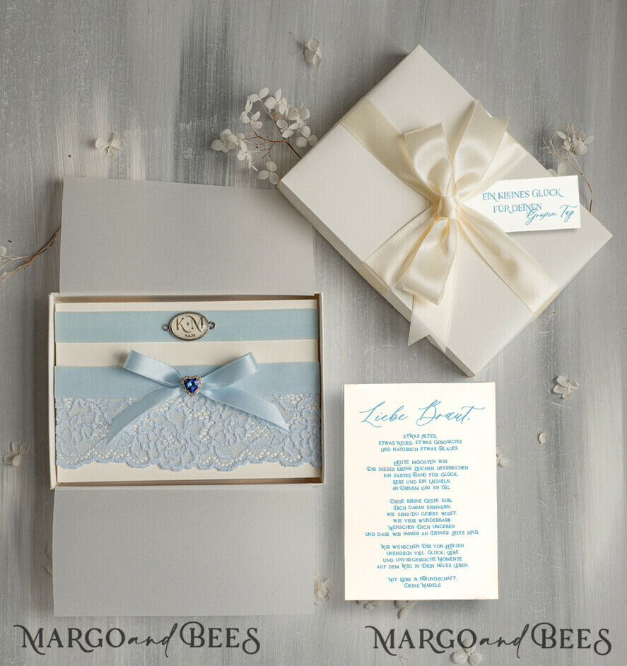 BRIDE bolero, robes, garter Geschenkidee für die Braut Strumpfband Doppeltes Strumpfband-Set für die Braut – edel & romantisch in Geschenkbox mit Gedicht – perfektes Geschenk zur Hochzeit