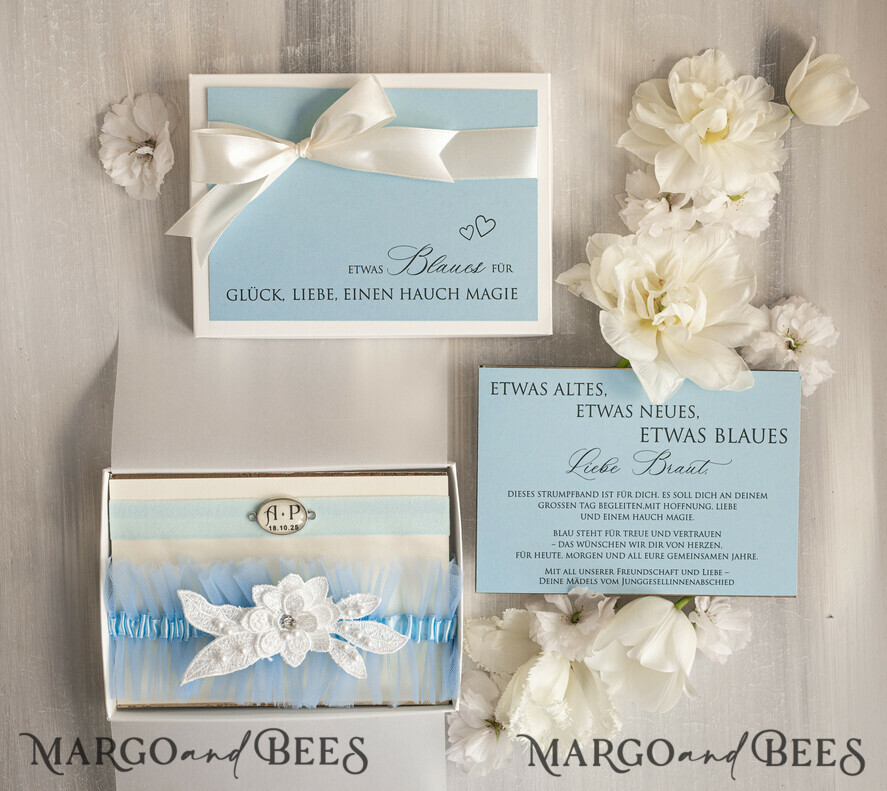 BRIDE bolero, robes, garter Geschenkidee für die Braut Strumpfband Strumpfband Etwas Blaues Geschenk für die Braut von der Trauzeugin JGA