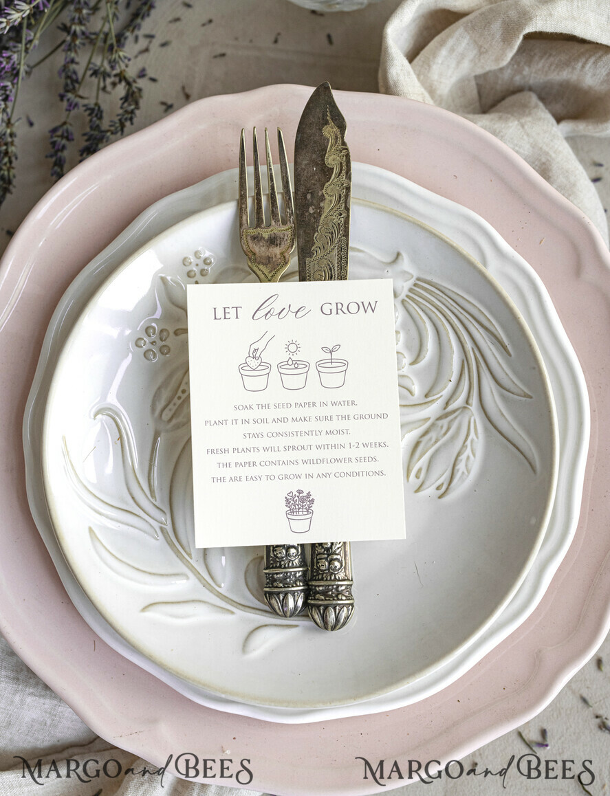 WEDDING FAVORS  Seeds of Love Wedding Favor gifts in bulk Personalized Seed Card With Plantable Seed Paper. Wildflower Seed Paper. Thank you gifts for guests