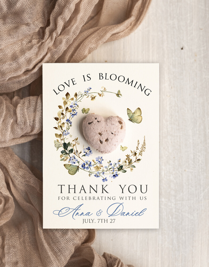 WEDDING FAVORS  Seeds of Love Wedding Favor gifts in bulk Personalized Seed Card With Plantable Seed Paper. Wildflower Seed Paper. Thank you gifts for guests