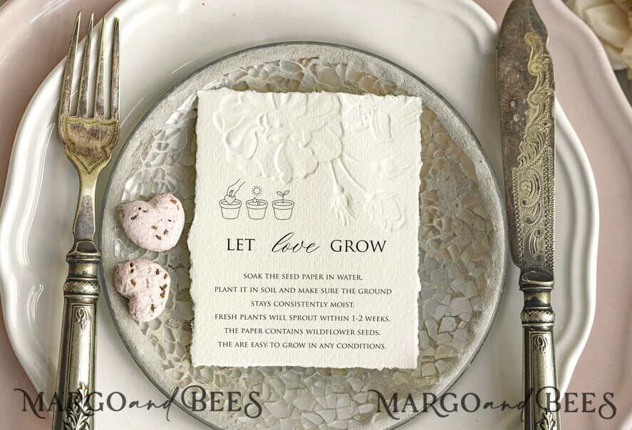WEDDING FAVORS  Seeds of Love Wedding Favor gifts in bulk Personalized Seed Card With Plantable Seed Paper. Wildflower Seed Paper. Thank you gifts for guests