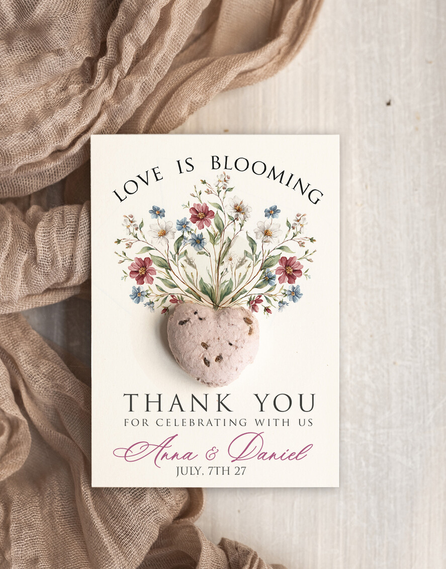 WEDDING FAVORS  Seeds of Love Wedding Favor gifts in bulk Personalized Seed Card With Plantable Seed Paper. let love grow Thank you gifts for guests