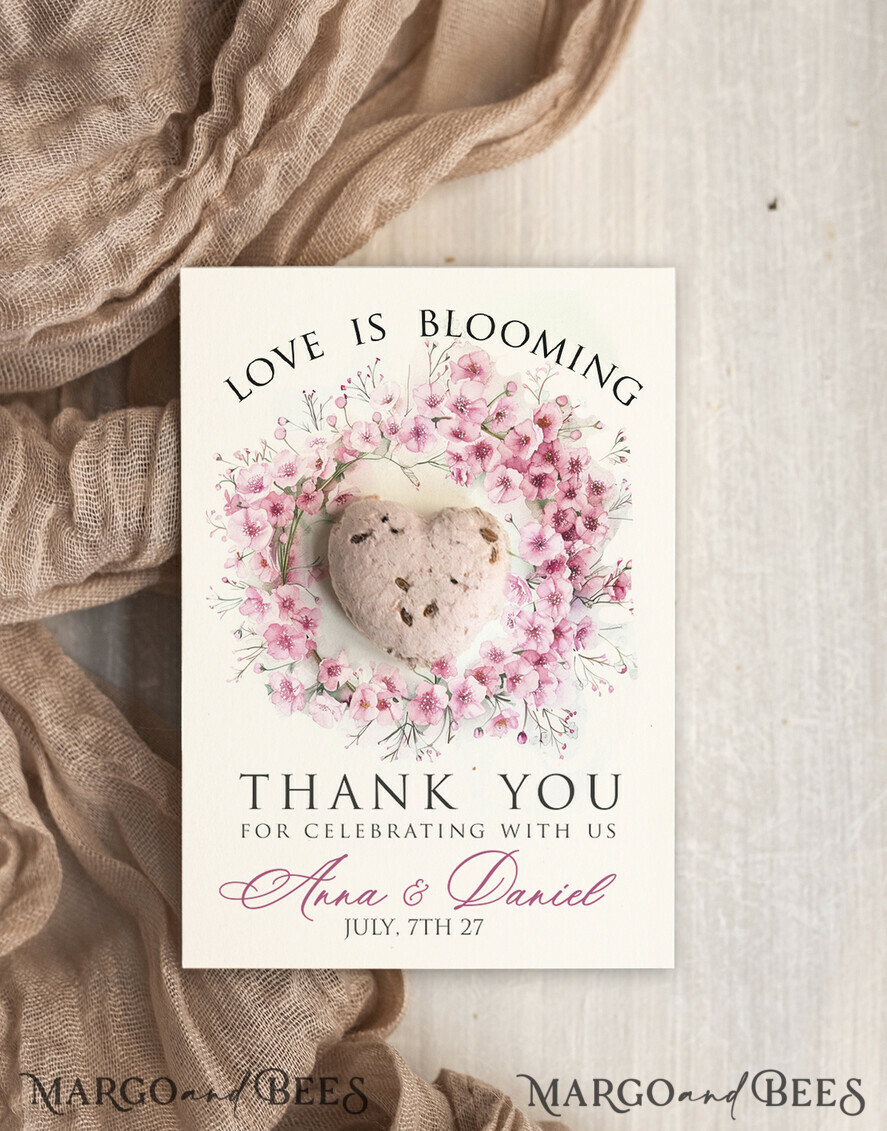 WEDDING FAVORS  Seeds of Love Wedding Favor gifts in bulk Personalized Seed Card With Plantable Seed Paper. let love grow Thank you gifts for guests