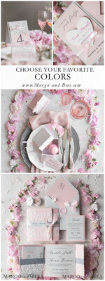 TABLE DECOR SIGNS romantic Romantic Rustic Wedding Table Number with Pink Ribbon, Vintage Lace Custom Table Cards, Light Grey and Blush Pink Shabby Chic Wedding Table Décor, Editable Text8