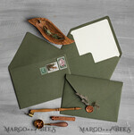 WEDDING INVITATIONS Velvet Envelopes  Olive Handmade envelopes with Liner for invitations, handmade Craft Envelopes for Wedding cards3