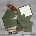 WEDDING INVITATIONS Velvet Envelopes  Olive Handmade envelopes with Liner for invitations, handmade Craft Envelopes for Wedding cards3