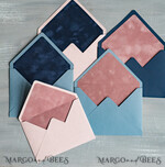 WEDDING INVITATIONS Velvet Envelopes  custom mix colors envelopes for invitations with velvet liners, a7 handmade  Envelopes with velvet liner for Wedding cards3