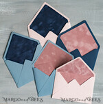WEDDING INVITATIONS Velvet Envelopes  custom mix colors envelopes for invitations with velvet liners, a7 handmade  Envelopes with velvet liner for Wedding cards3