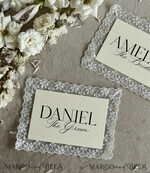 PLACE CARDS / TABLE CARDS Lace Romantic Lace ivory Wedding Place Cards, Elegant Name Tags for Your Wedding Tables, 6