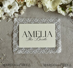 PLACE CARDS / TABLE CARDS Lace Romantic Lace ivory Wedding Place Cards, Elegant Name Tags for Your Wedding Tables, 6