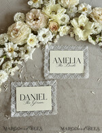 PLACE CARDS / TABLE CARDS Lace Romantic Lace ivory Wedding Place Cards, Elegant Name Tags for Your Wedding Tables, 6