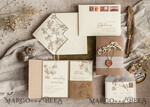 WEDDING INVITATIONS rustic / country / shabby chick Natural baby breath flowers wedding invitation suite, Minimalistic rustical wedding invitations set, eco invitation set, Beige Modern boho wedding invites18