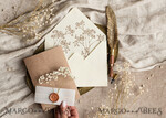 WEDDING INVITATIONS rustic / country / shabby chick Natural baby breath flowers wedding invitation suite, Minimalistic rustical wedding invitations set, eco invitation set, Beige Modern boho wedding invites18