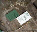 WEDDING INVITATIONS rustic / country / shabby chick Emerald Green wedding Invitation suite, Greenery Velvet invitations set, Modern boho invites set with real baby breath flowers 10
