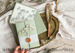 WEDDING INVITATIONS rustic / country / shabby chick Sage green wedding inviation set Natural baby breath flower wedding invitations suite Modern boho wedding invites Grarden Wedding15