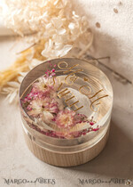 RING BEARER BOXES & PILLOWS Epoxy Wedding rings Box epoxy resin and wood wedding ring box for ceremony, Boho Epoxy Wedding Ring Boxes his hers, Transparent Epoxy dubble Ring Box for wedding, Wood resin flowers Marriage Proposal Ring Box30