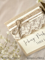 PLATZKARTEN / TISCHKARTEN  
 Rustikale Eco-Hochzeitsplatzkarten Ecru Eco Hochzeitsplatzkarten, rustikale Platzkarten, Spitzen- und Juteschnur-Hochzeitsnamenskarten mit Perlendekor, eco-rustikale Namensschilder, bearbeitbarer Text, romantische Dekoration.8