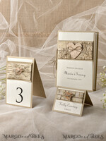 PLACE CARDS / TABLE CARDS Rustic Eco Wedding Place cards Romantic Eco Wedding Place Cards with Bark and Burlap Twine, Brown and Ivory Name Tags with Wooden Heart, Rustic Wedding Stationery, Elegant Wedding Place Cards5