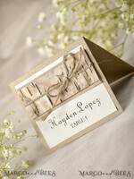PLATZKARTEN / TISCHKARTEN  
 Rustikale Eco-Hochzeitsplatzkarten Öko-Hochzeitsplatzkarten mit Rinde und Jute-Schnur, weiße und braune Namensschilder, rustikale Hochzeitsstationery, elegante Hochzeitsplatzkarten, rustikale Tischkarten.3