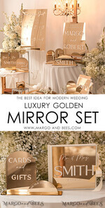WEDDING GUEST BOOKS Acrylic Golden Guestbook Luxury Wedding GuestBook, Gold Mirror Instant Photo Book Boho Elegant Instax Wedding Photo Guestbook13