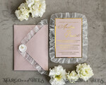 WEDDING INVITATIONS vintage lace/ rustic lace Personalized Golden Wedding invitations Vintage Lace Invites Ivory10