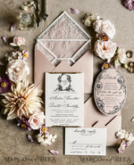 HOCHZEITS EINLADUNGEN vintage Spitze / rustikale Spitze Luxuriöse französische Spitzenhochzeitskarten Elegante Elfenbein barocke Hochzeitsinvitation Suite17