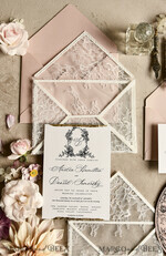 HOCHZEITS EINLADUNGEN vintage Spitze / rustikale Spitze Luxuriöse französische Spitzenhochzeitskarten Elegante Elfenbein barocke Hochzeitsinvitation Suite17