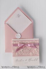 WEDDING INVITATIONS vintage lace/ rustic lace 19