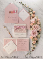 WEDDING INVITATIONS vintage lace/ rustic lace 19