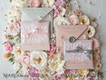 HOCHZEITS EINLADUNGEN vintage Spitze / rustikale Spitze Romantische Hochzeitseinladungen Vintage Spitze Personalisierte Einladung Hellgrau und Blush Pink39
