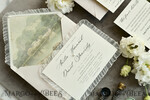 WEDDING INVITATIONS vintage lace/ rustic lace Personalized ivory Wedding invitations Vintage Lace Invites Sage green 18