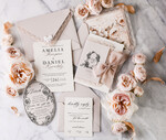 HOCHZEITS EINLADUNGEN vintage Spitze / rustikale Spitze Personalisierte Goldene Hochzeitseinladungen Vintage Spitze Einladungen Beige45
