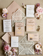 HOCHZEITS EINLADUNGEN vintage Spitze / rustikale Spitze Schnürsenkel-Hochzeitseinladungen mit doppeltem Umschlag Blush & Gold Hochzeitseinladungsset13