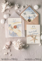 HOCHZEITS EINLADUNGEN Pass zur Liebe / Strandhochzeits-Einladungen Strandhochzeits Einladungen Seestern Hochzeitskarten Tropische Hochzeitskarten mit Jute Schnur Pergamentumschlag19