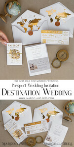 HOCHZEITS EINLADUNGEN Pass zur Liebe / Strandhochzeits-Einladungen Weißer Goldener Pass Hochzeitseinladung, Goldene Flugzeug Hochzeitseinladungen Boarding Pass, Reisepass Hochzeitseinladungen im Ausland, Zielhochzeitseinladungen, Reisekarten Hochzeitspapeterie, Boarding Pass Einladungen11