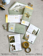 HOCHZEITS EINLADUNGEN Pass zur Liebe / Strandhochzeits-Einladungen Sage Green Passagier Hochzeitseinladung, Hochzeitskarten Boarding Pass, Toskana Passagier Hochzeitseinladungen im Ausland, Destination Hochzeitseinladungen, Reisekarten Hochzeitspapeterie15