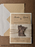 WEDDING INVITATIONS forest / Mountains / woodland theme rustic invites5